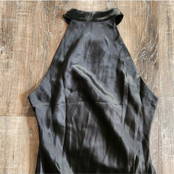 Retrofete Sab Dress Black Maxi Halter Satin Size Small NWT Sleeveless - Picture 9 of 15